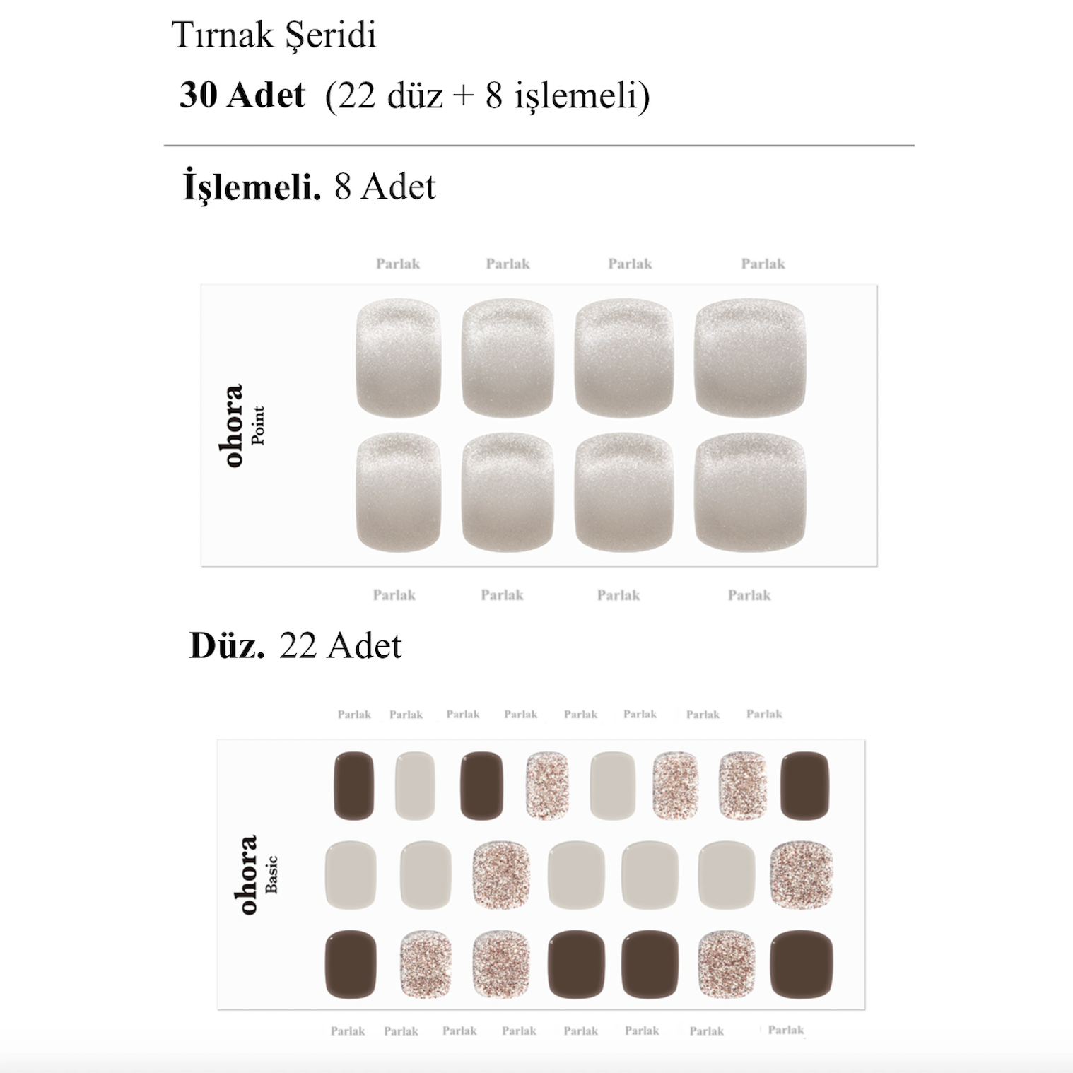 P Urban Brown Jel Tırnak 30 Adet 2 Kullanım