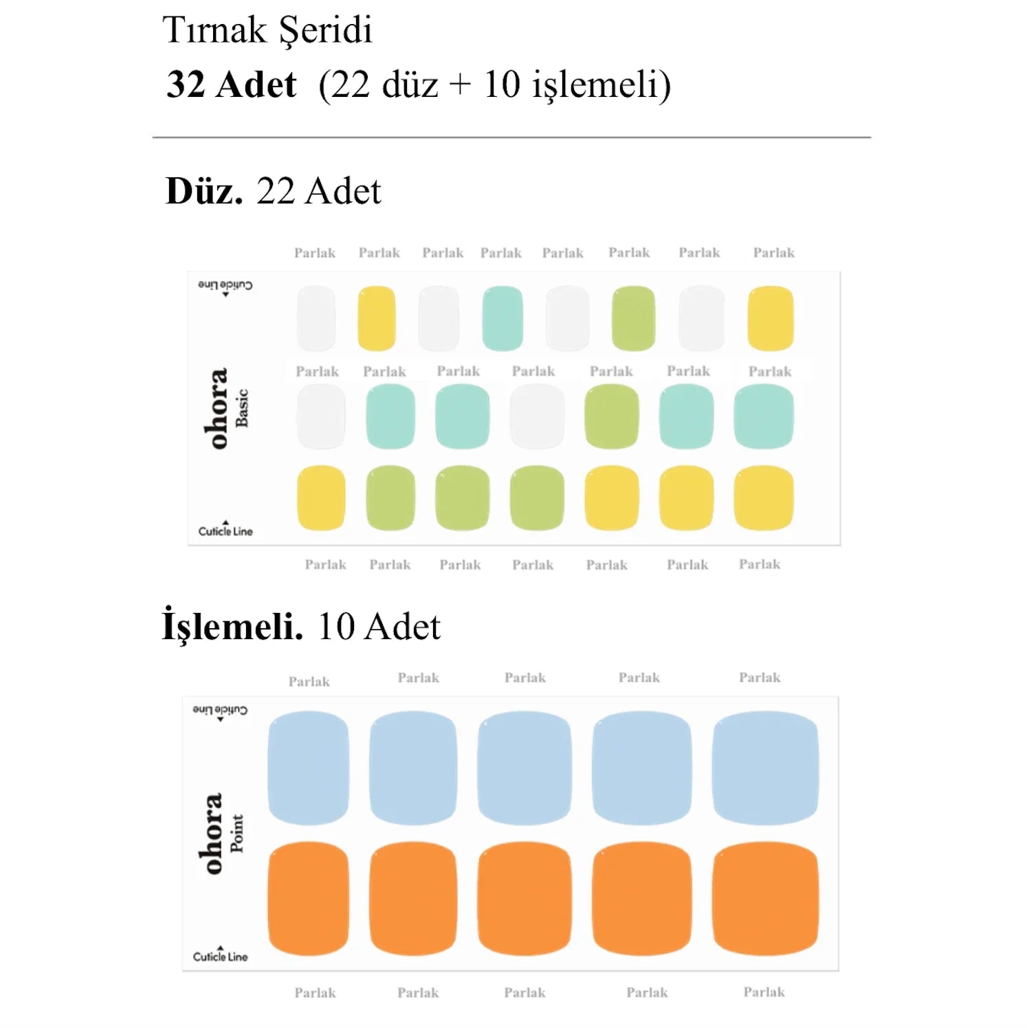 P Vacation Jel Tırnak 32 Adet 2 Kullanım