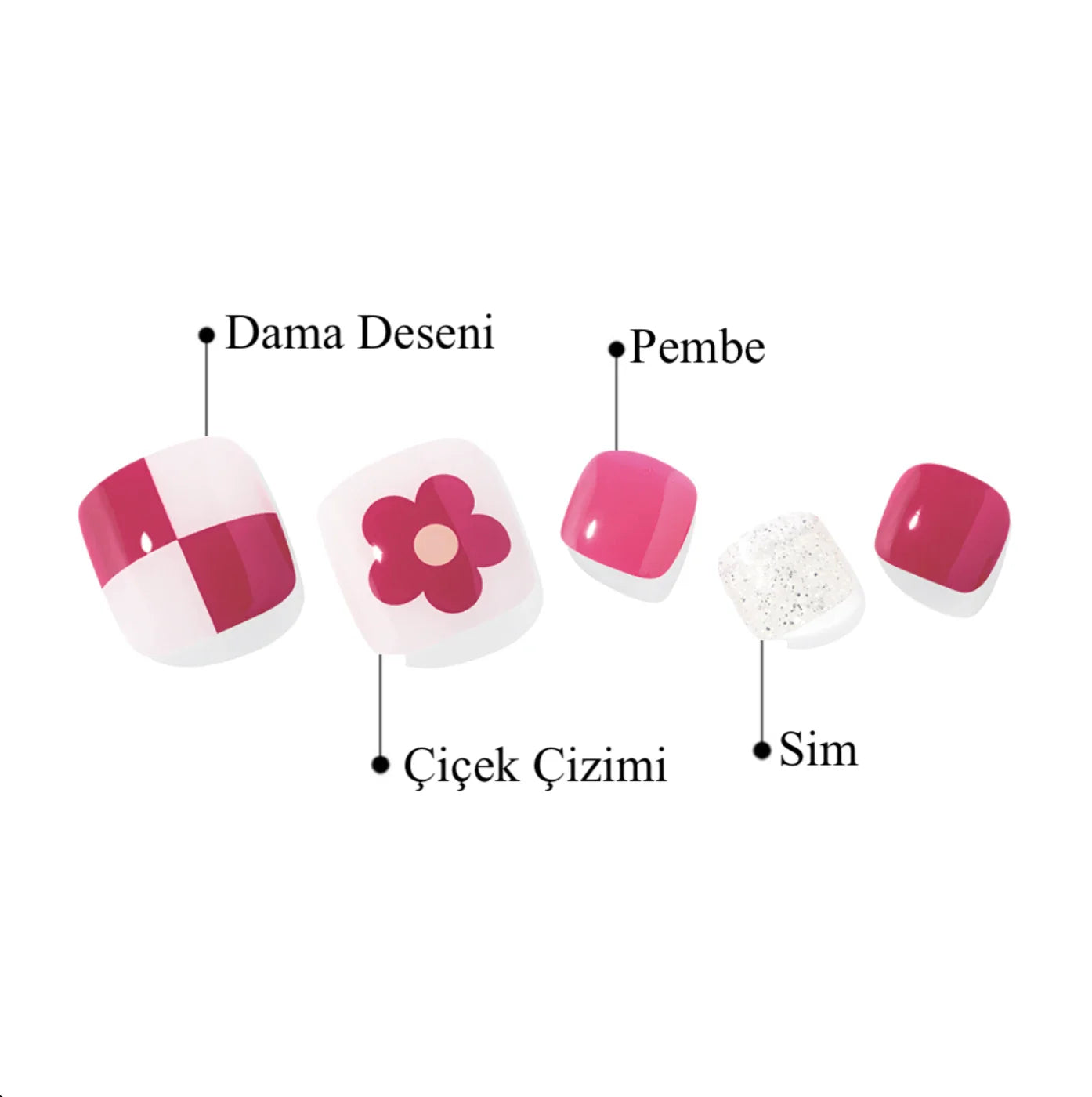 P Viva Flower Jel Tırnak 30 Adet 2 Kullanım