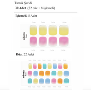 P Watercolor Jel Tırnak 30 Adet 2 Kullanım