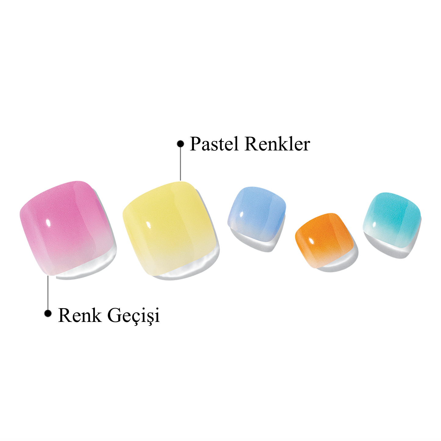 P Watercolor Jel Tırnak 30 Adet 2 Kullanım