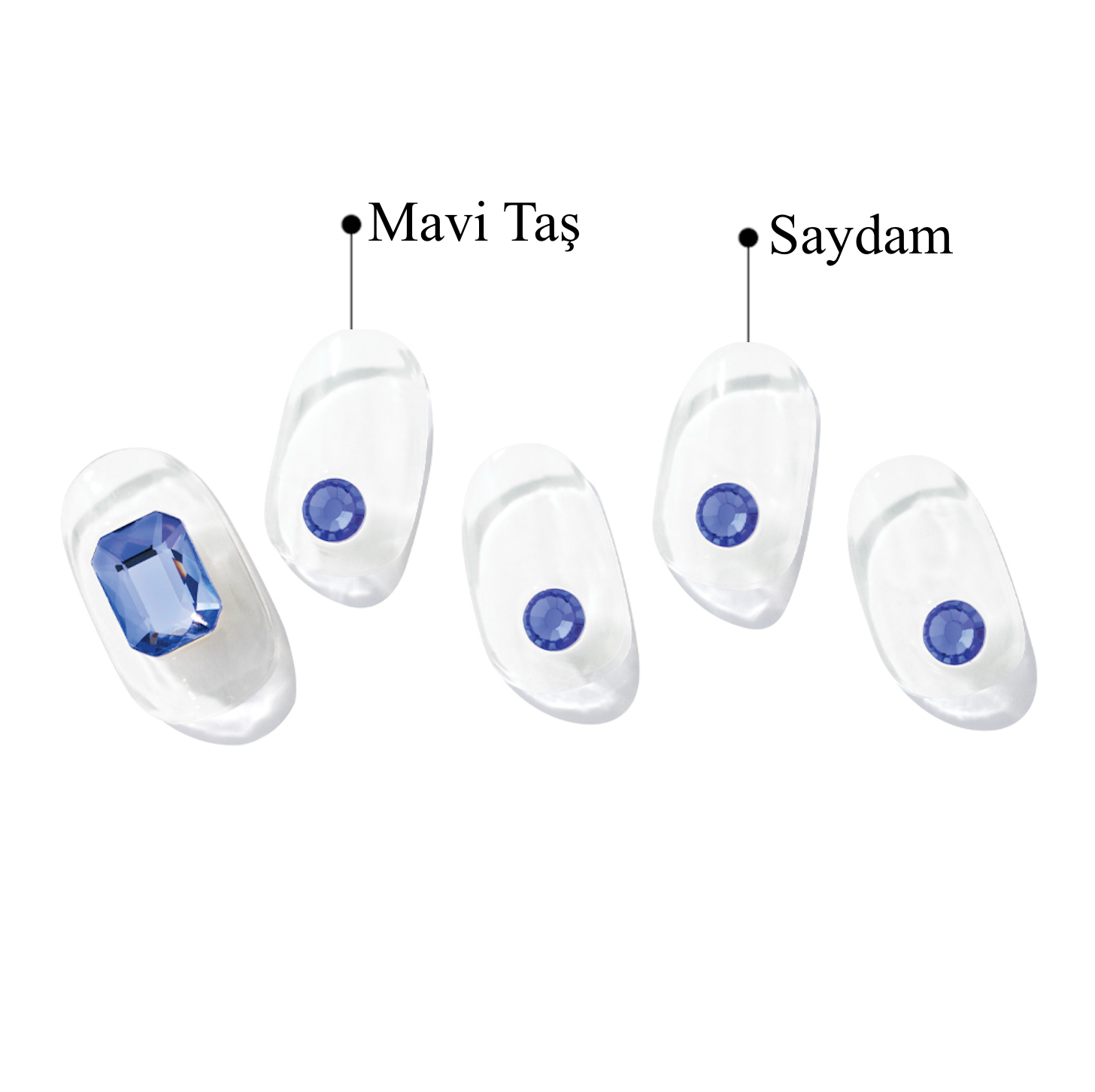 Round Square Jel Tırnak 12 Adet 1 Kullanım