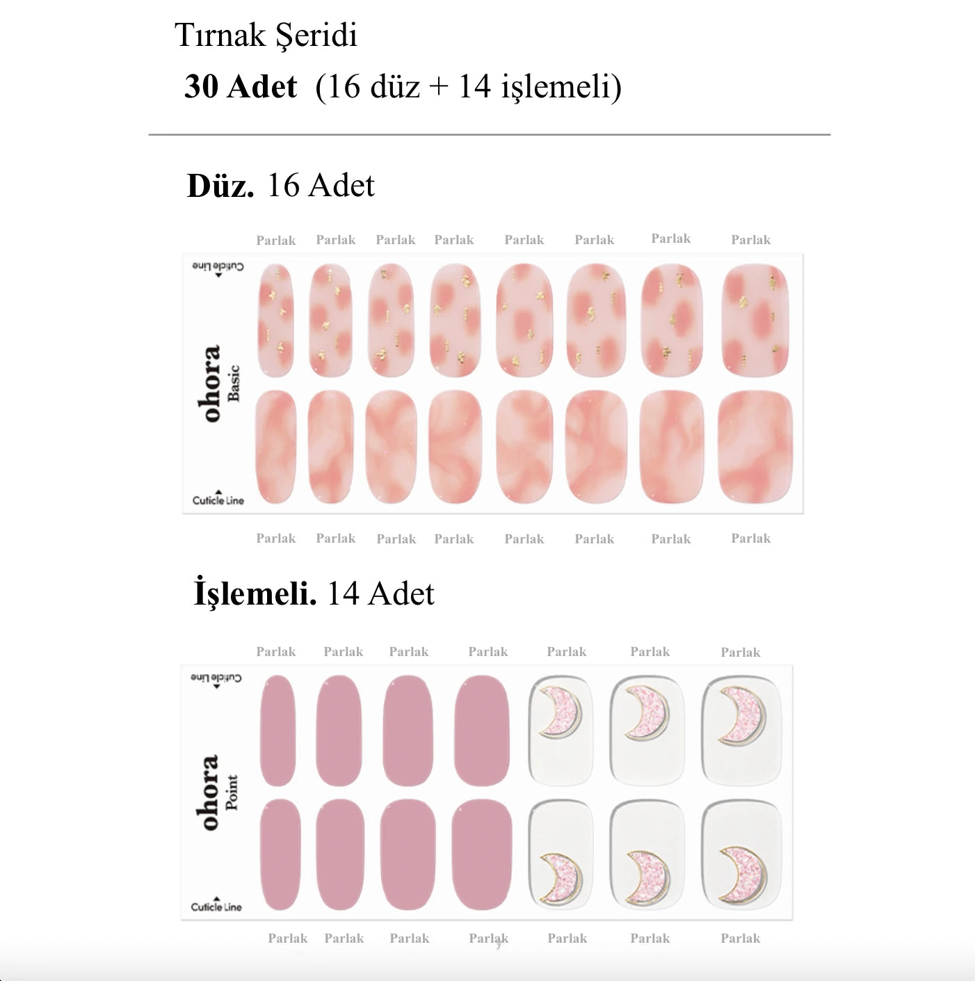 N Rose Moon Jel Tırnak 30 Adet, 2 Kullanım