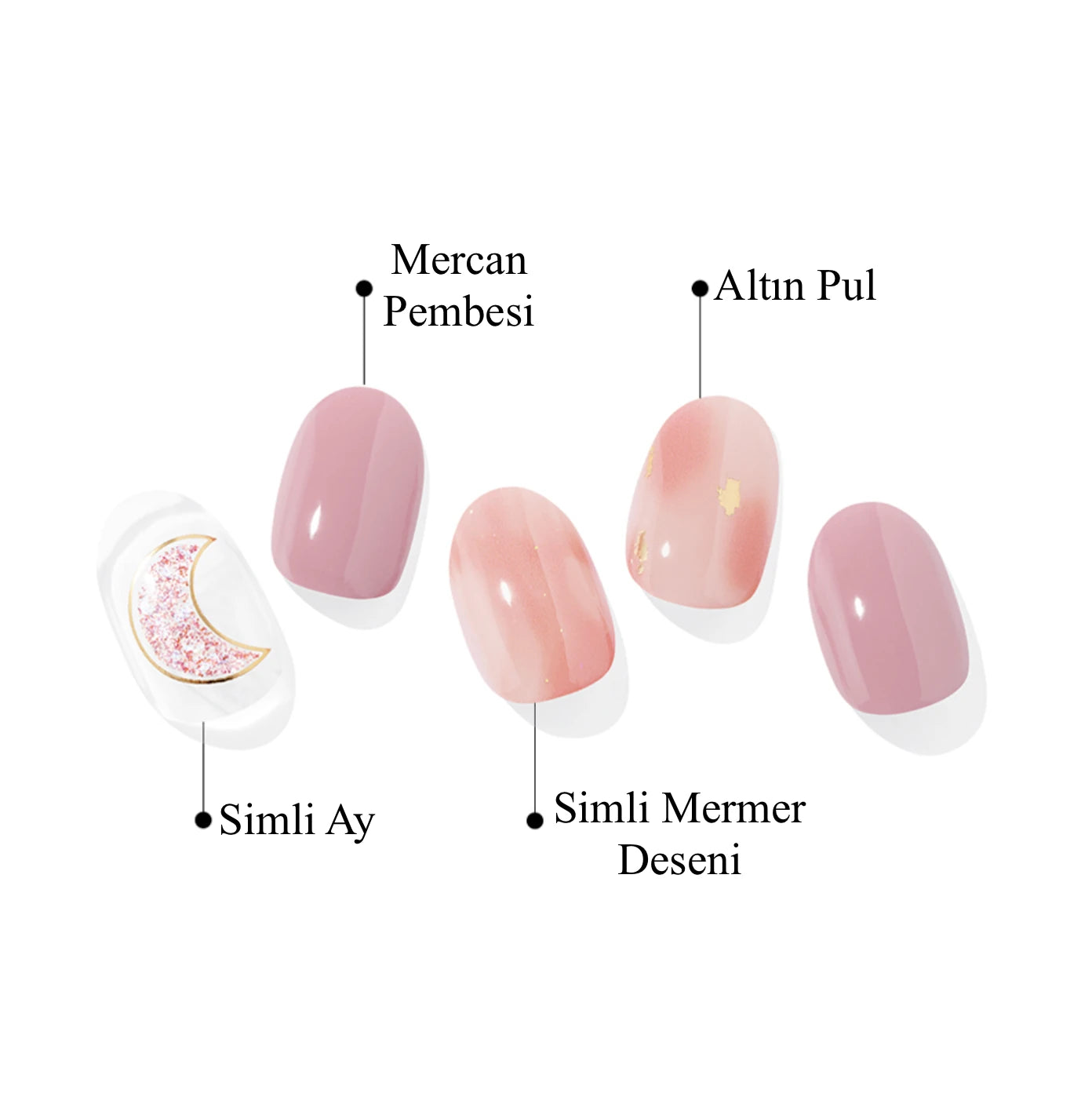 N Rose Moon Jel Tırnak 30 Adet, 2 Kullanım