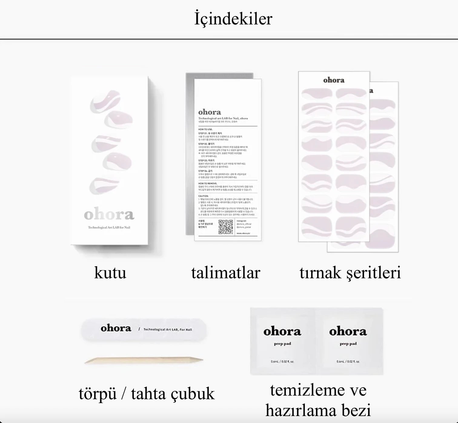 N White Swirl Jel Tırnak 30 Adet, 2 Kullanım