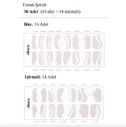 N White Swirl Jel Tırnak 30 Adet, 2 Kullanım