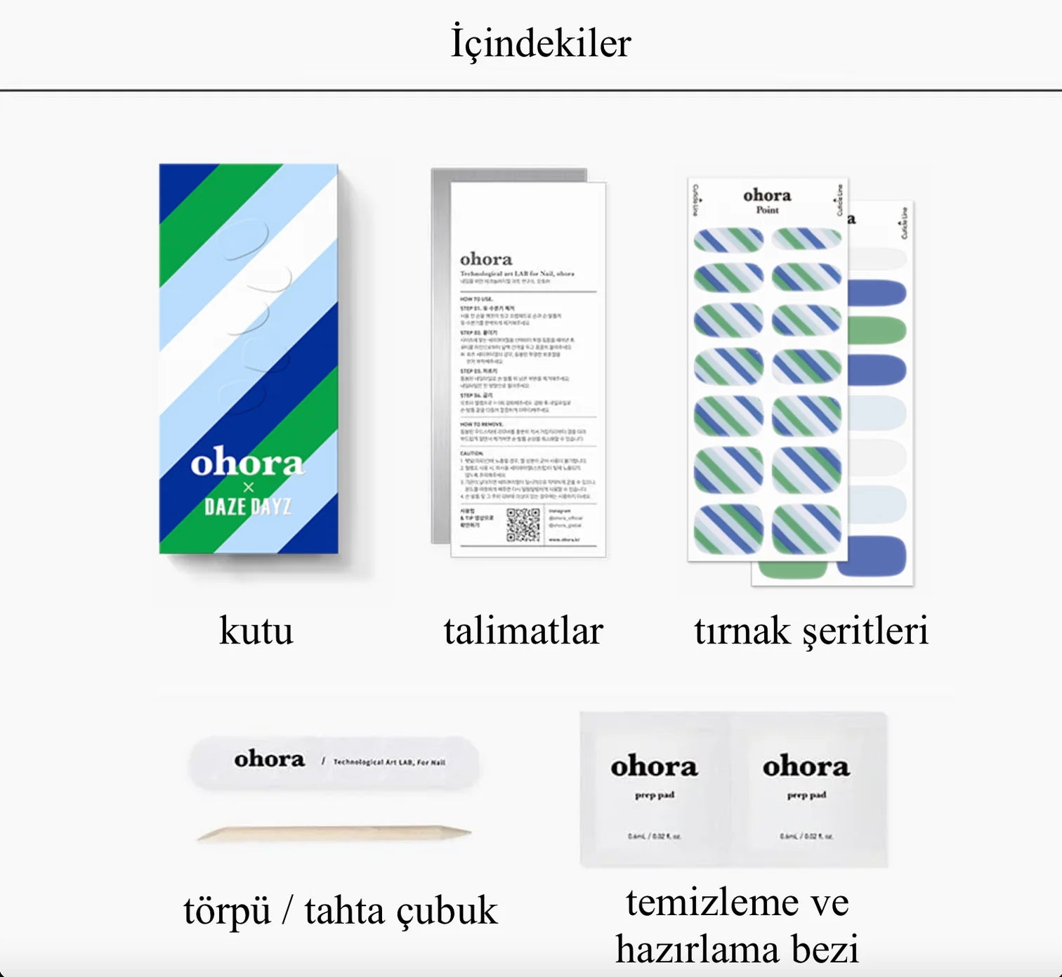 Ohora X Daze Dayz Lollie + Lollie Stripe  Manikür Pedikür Seti