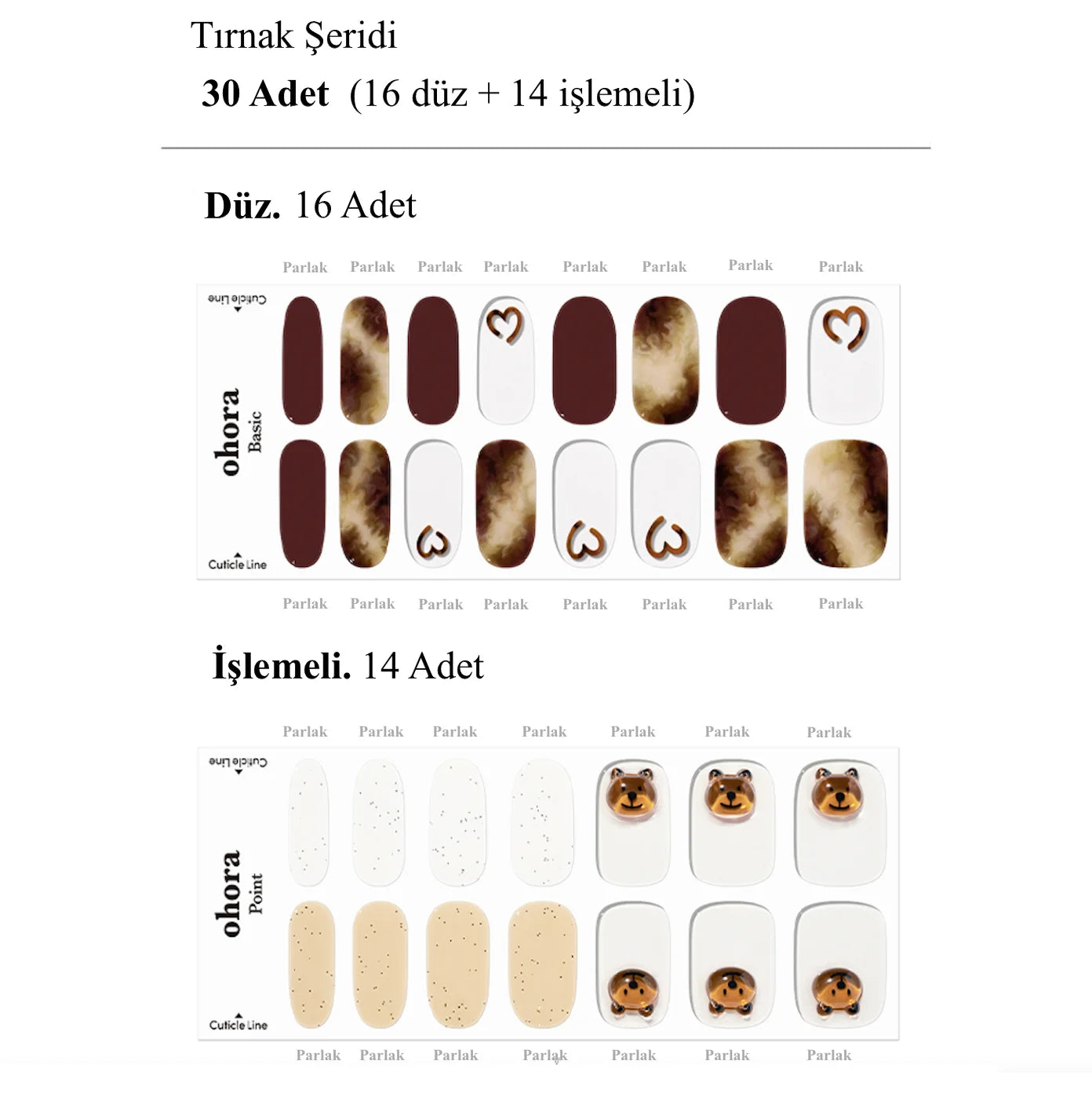 N Latte Bear Jel Tırnak 30 Adet, 2 Kullanım