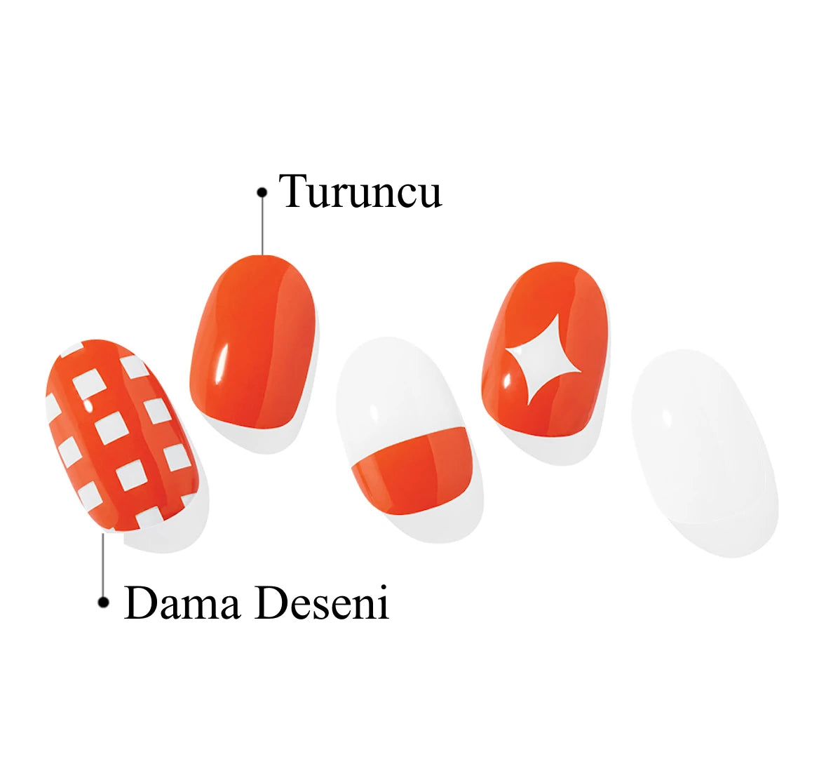 N Tangerine Jel Tırnak 30 Adet, 2 Kullanım