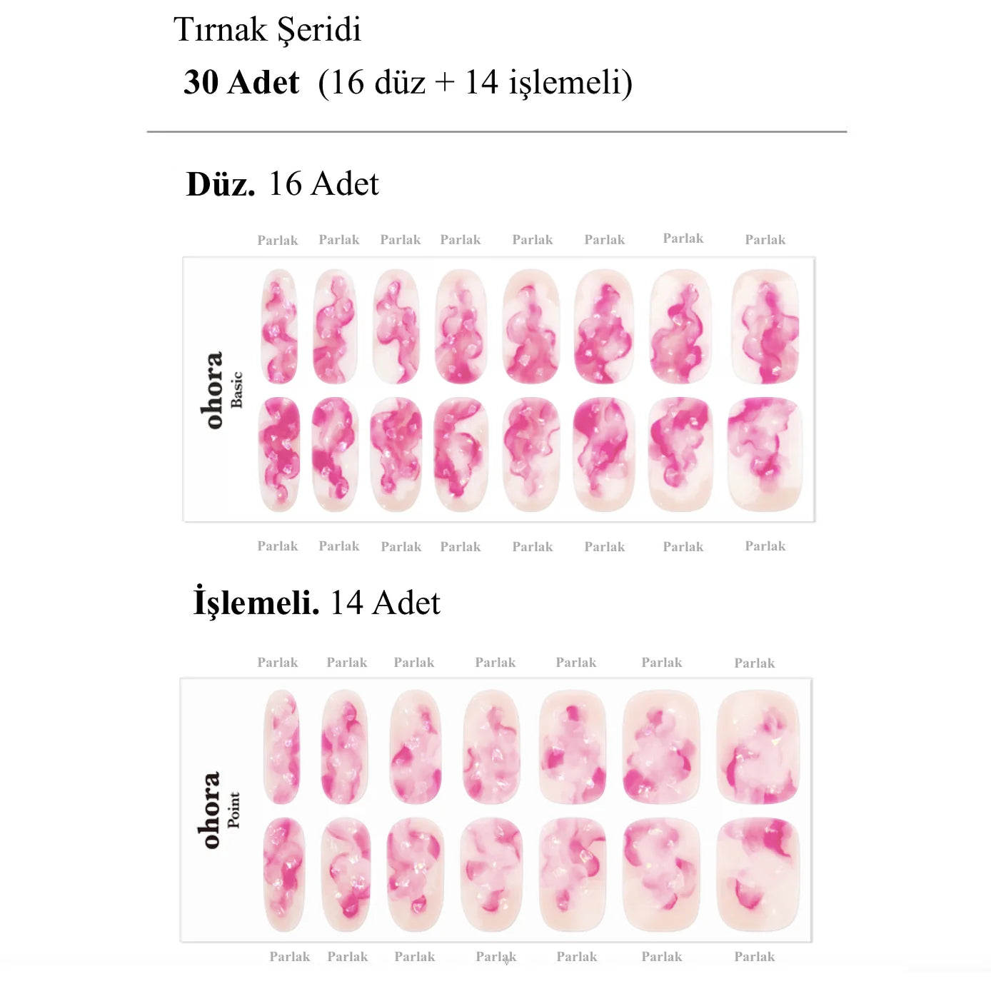 N Pinkish Jel Tırnak 30 Adet, 2 Kullanım