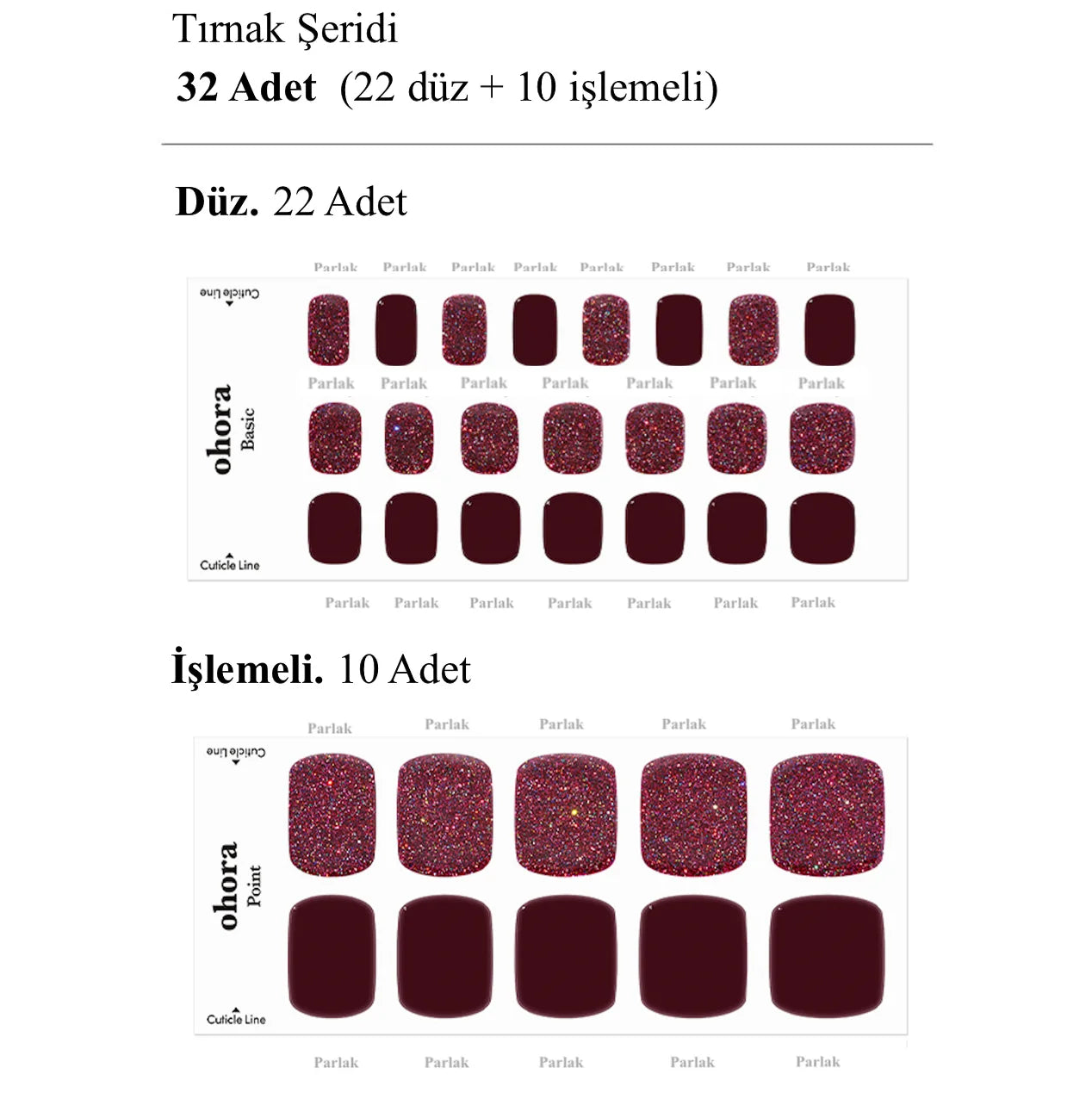 P Linda Jel Tırnak 32 Adet, 2 Kullanım