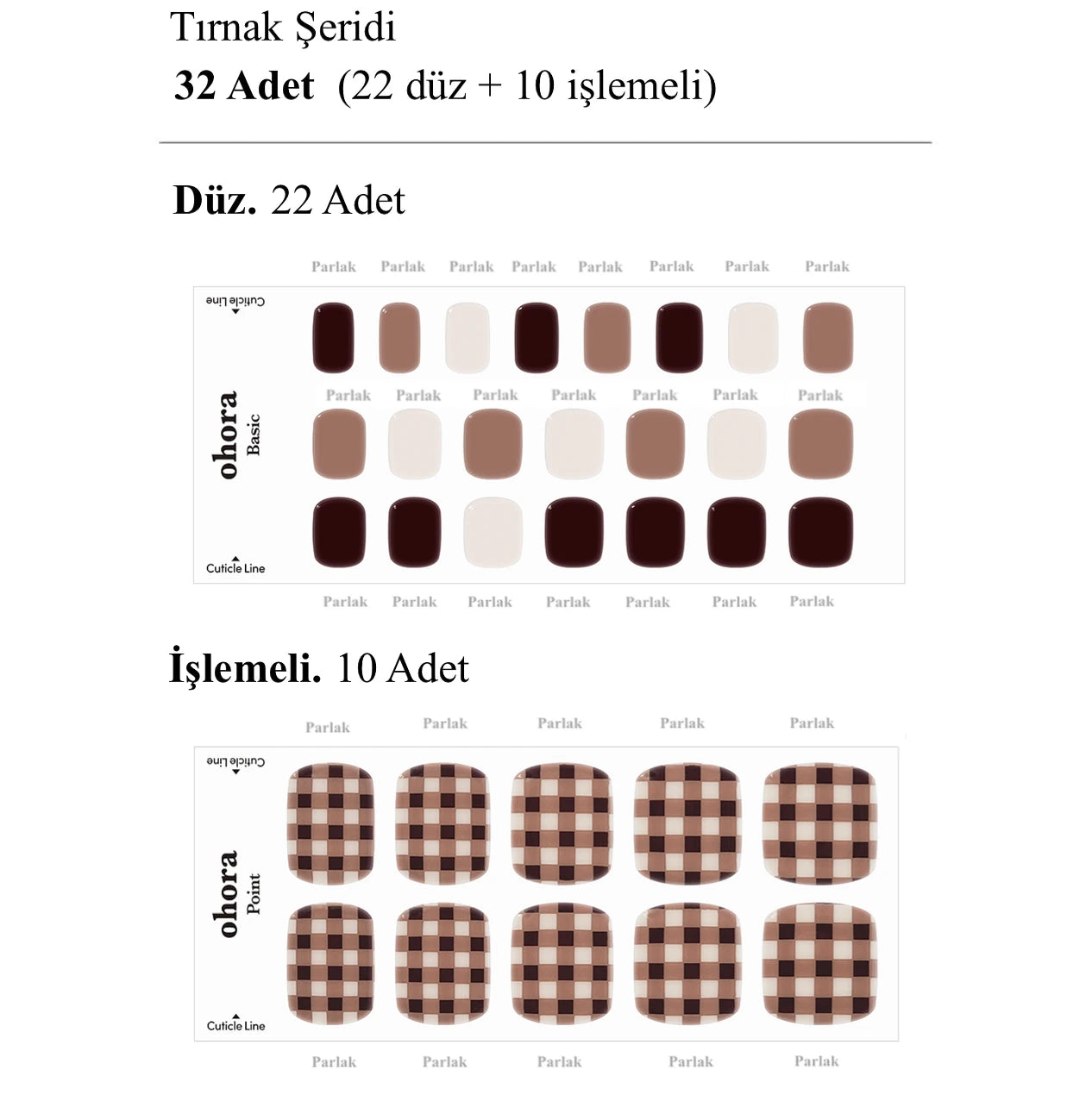 P Moca Jel Tırnak 32 Adet, 2 Kullanım