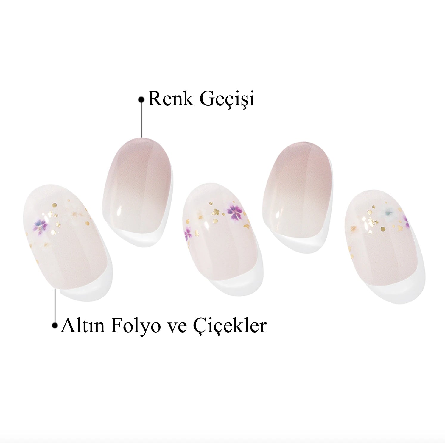 N Floral Serenity Jel Tırnak 30 Adet, 2 Kullanım