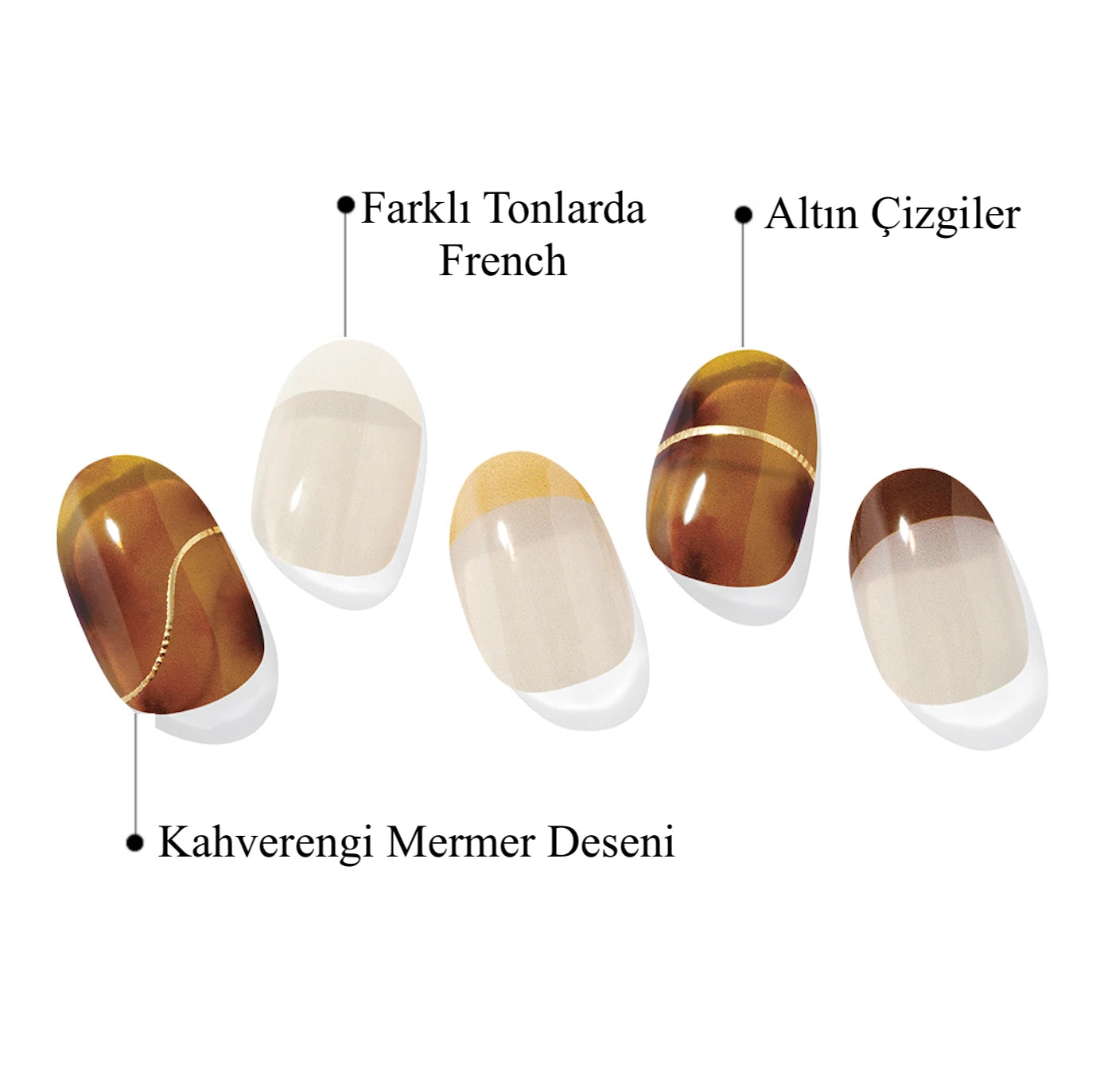 N Amber French Jel Tırnak 30 Adet, 2 Kullanım