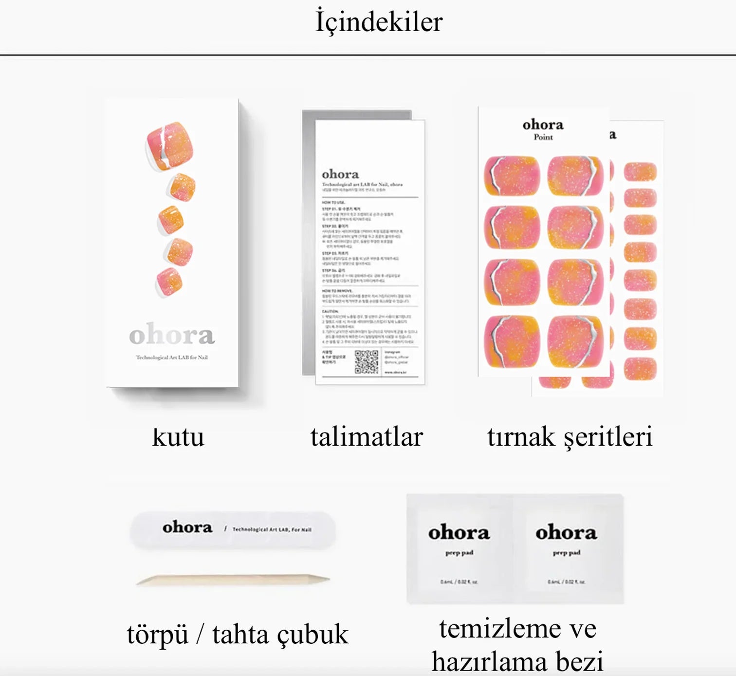 P Orange Beach Jel Tırnak 32 Adet, 2 Kullanım