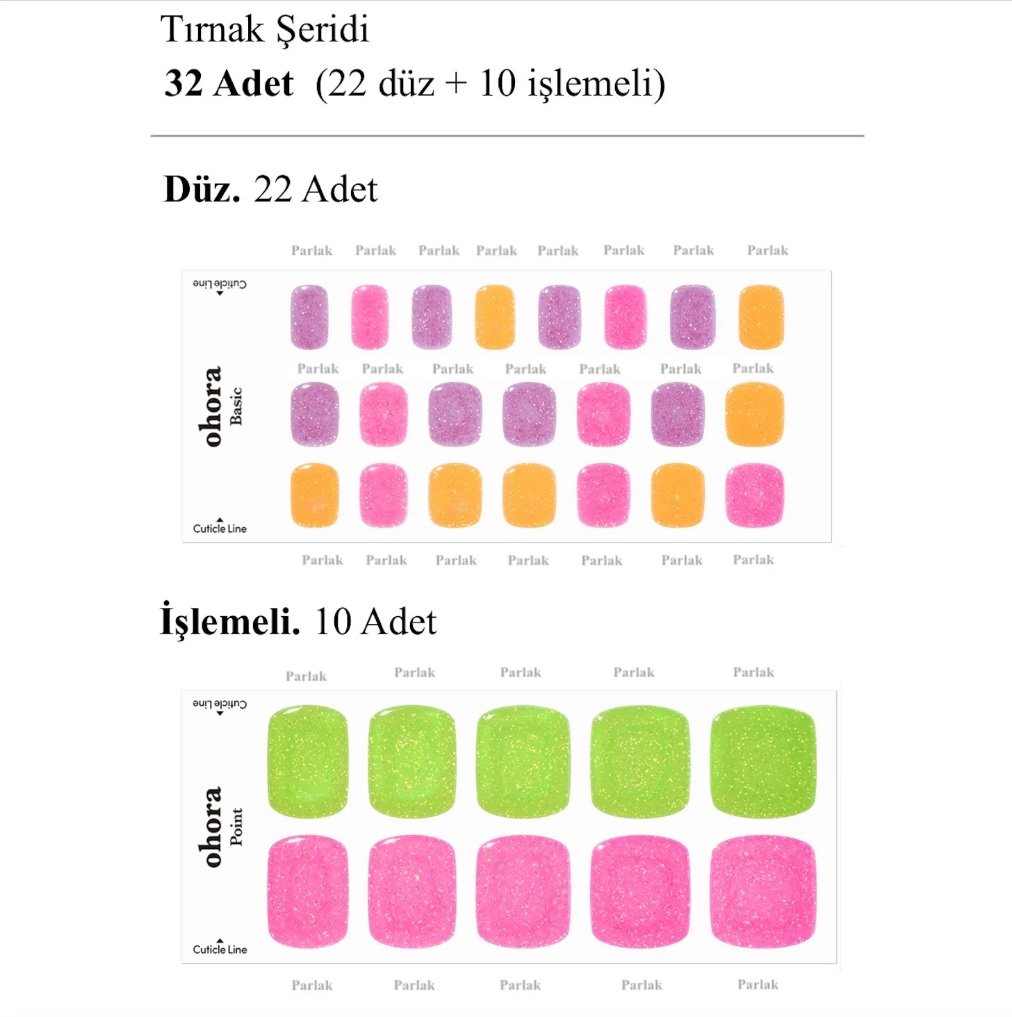 P Ade Jel Tırnak 32 Adet, 2 Kullanım