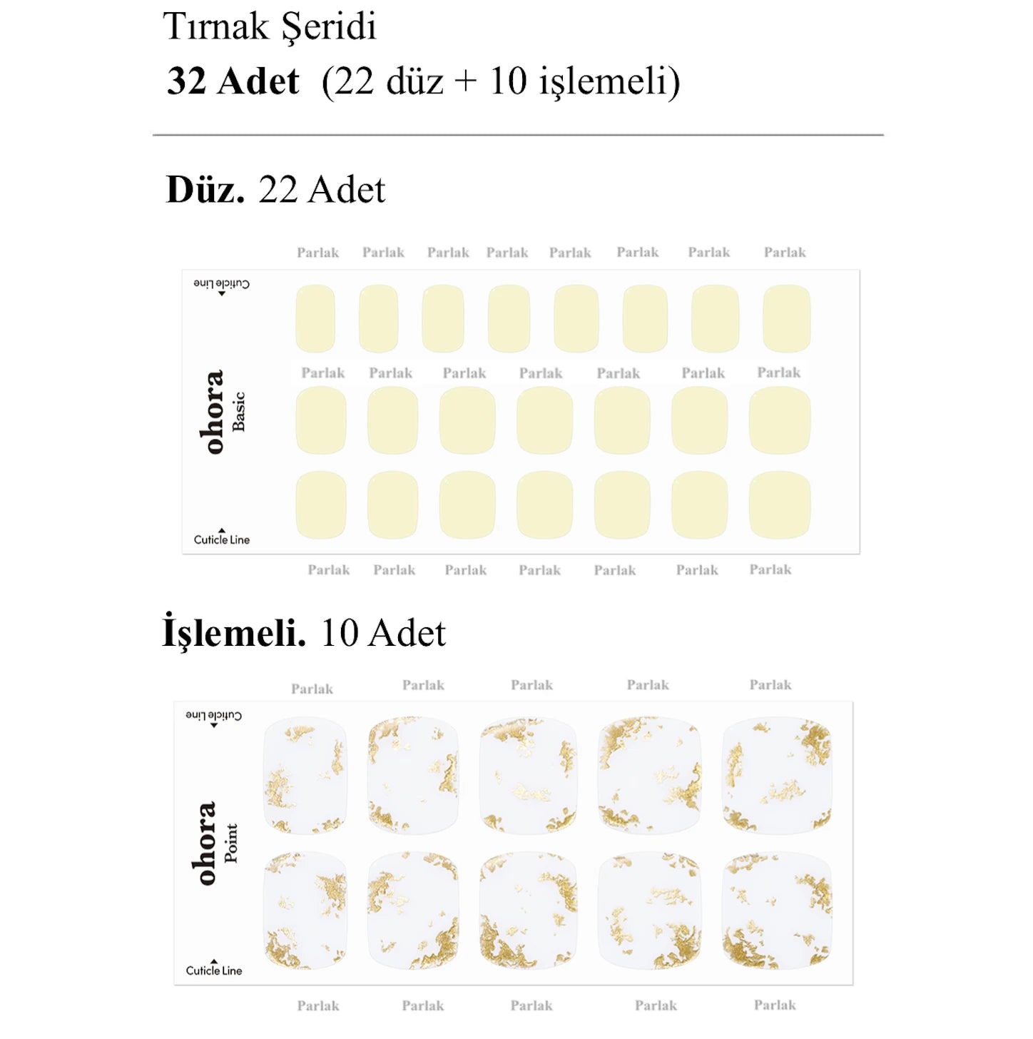 P Klimt Jel Tırnak 32 Adet, 2 Kullanım