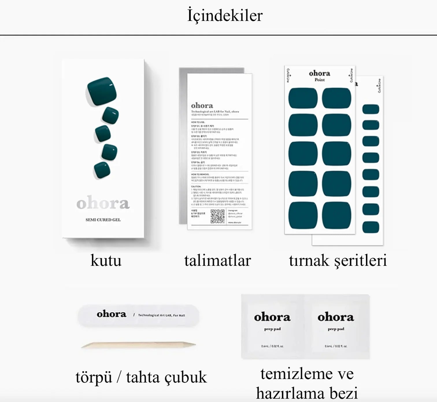 P Peacock Blue Jel Tırnak 32 Adet, 2 Kullanım