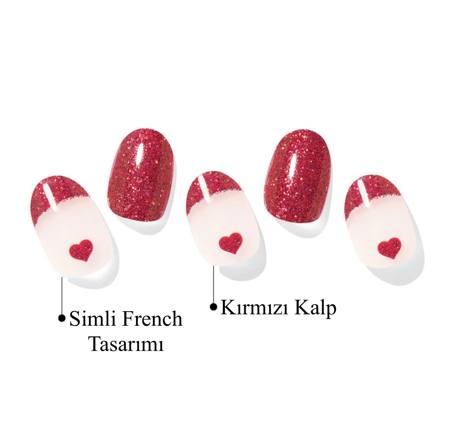 N Cupid's Heart Jel Tırnak 30 Adet, 2 Kullanım