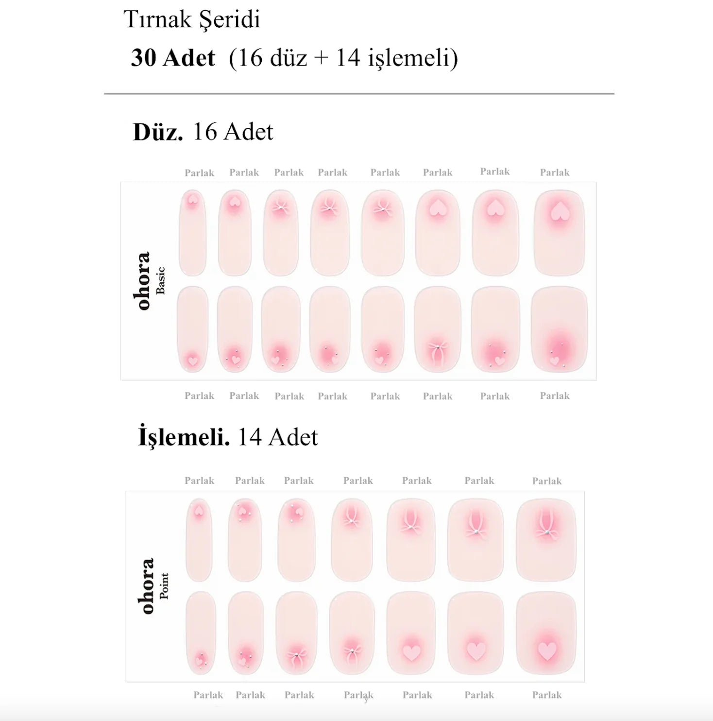 N Sweet Blush Jel Tırnak 30 Adet, 2 Kullanım