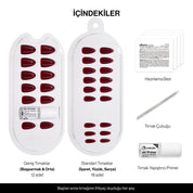 Allure Burgundy Jel Takma Tırnak Kısa Oval 30 Adet