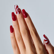 N Candycane Swirl Jel Tırnak 30 Adet, 2 Kullanım