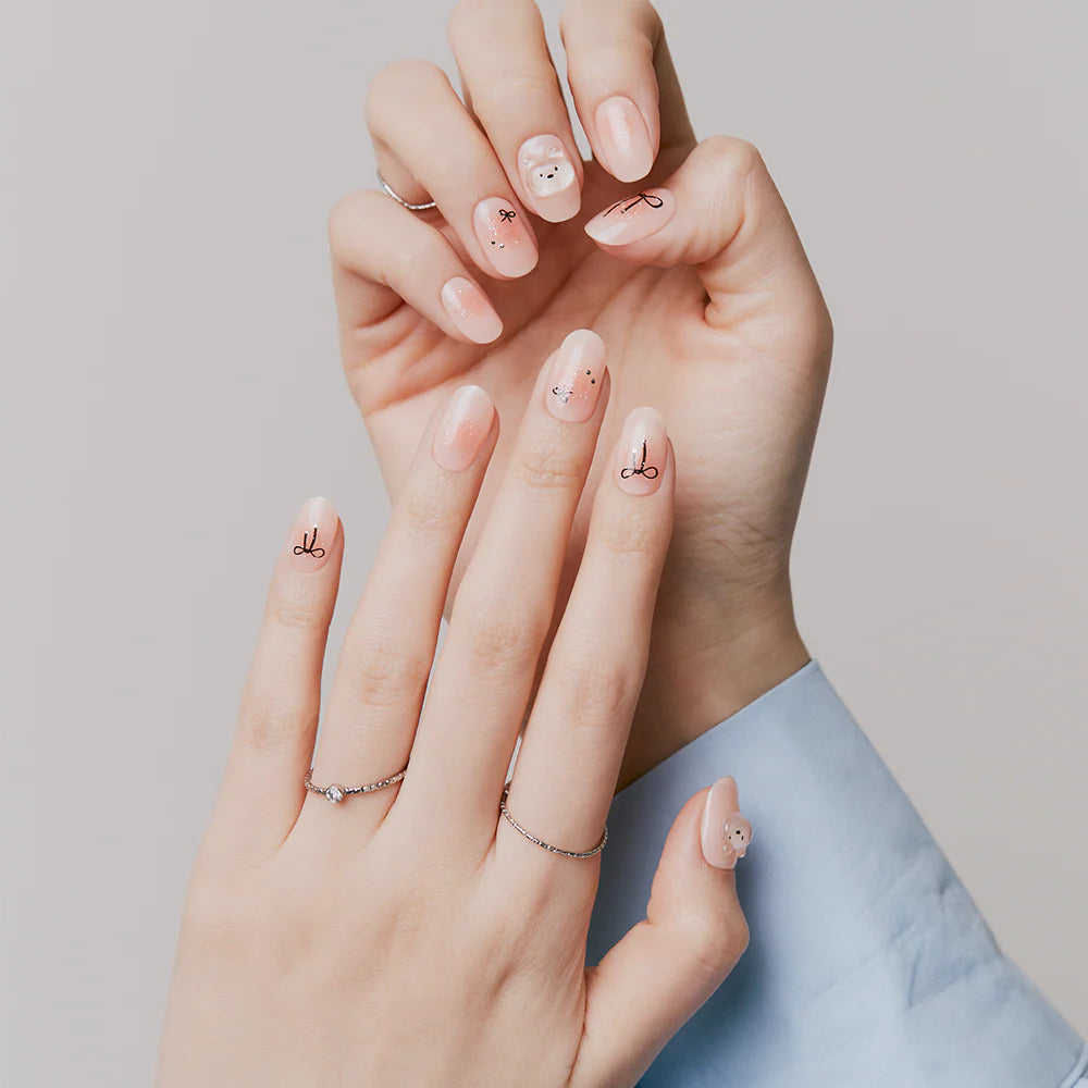 N Bear Up sevimli ayı desenli jel tırnak seti