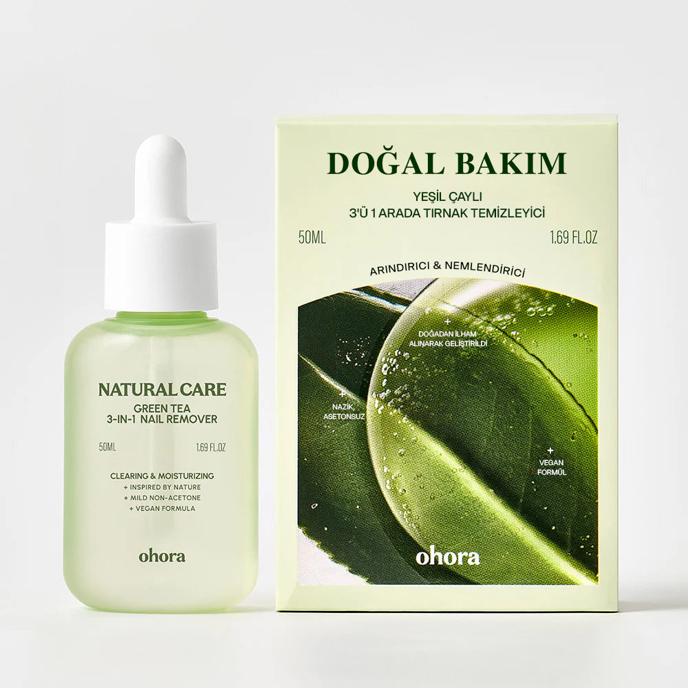 Ohora Asetonsuz Jel, Takma Tırnak ve Oje Çıkarıcı 50ml - Yeşil Çaylı Nemlendirici Solüsyon