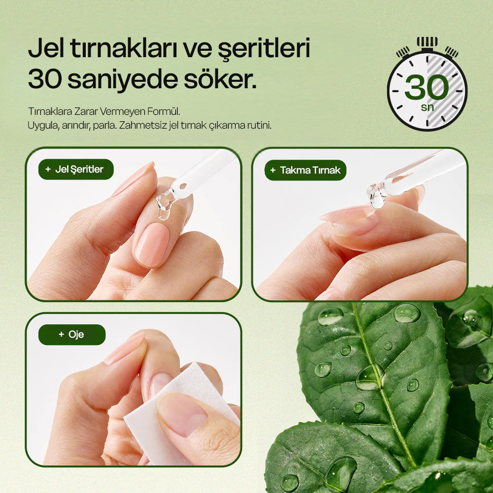 Ohora Asetonsuz Jel, Takma Tırnak ve Oje Çıkarıcı 50ml - Yeşil Çaylı Nemlendirici Solüsyon