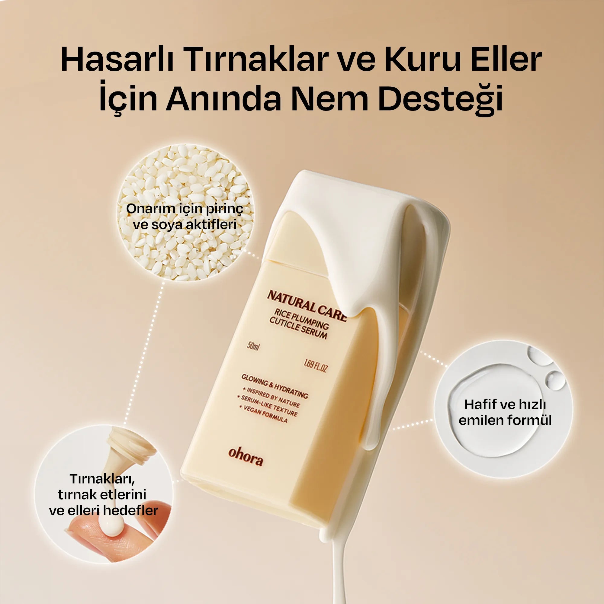 Pirinç Özlü Tırnak Eti Bakım Serumu