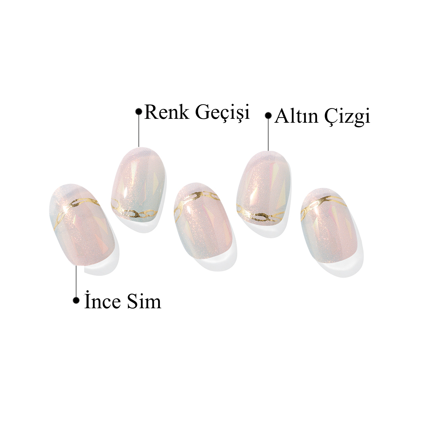 N Pink Mermaid Jel Tırnak 30 Adet, 2 Kullanım