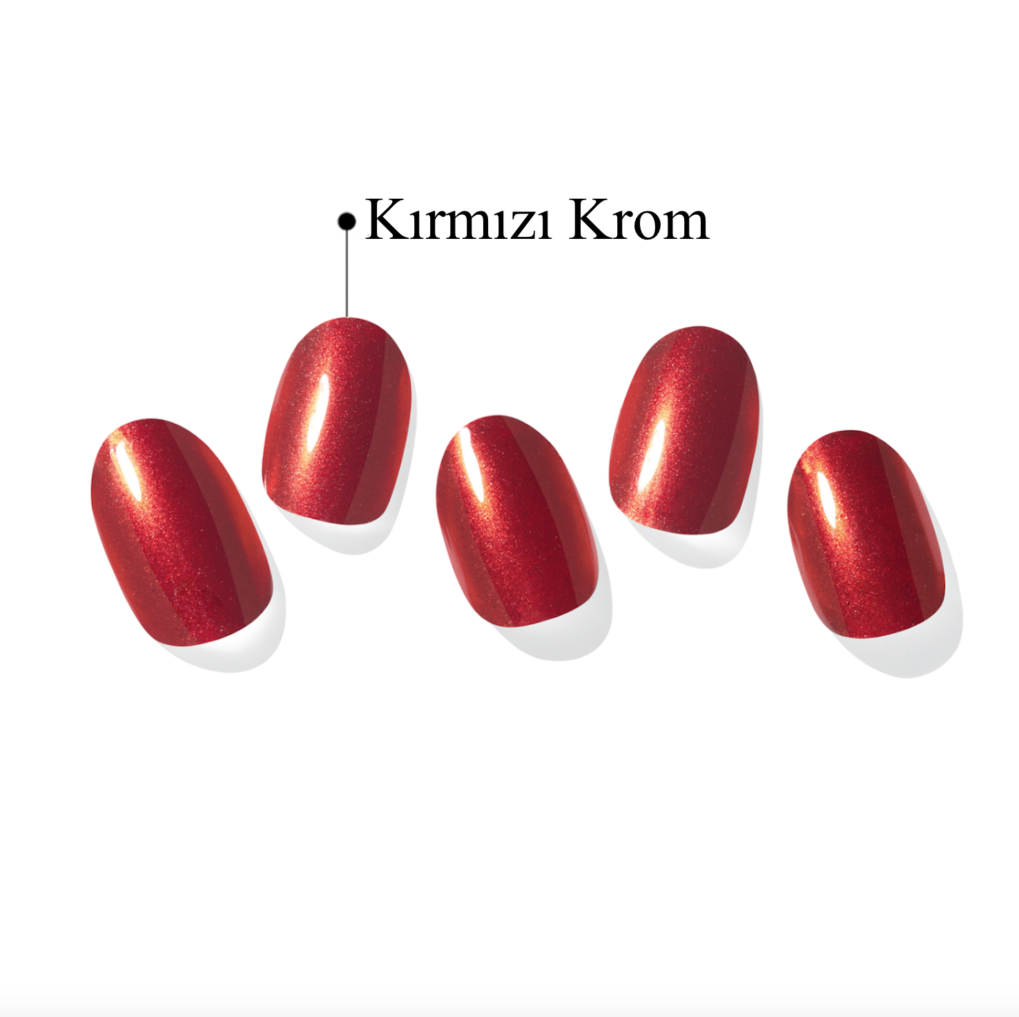 N Red Chrome Jel Tırnak 30 Adet, 2 Kullanım
