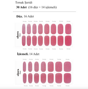 N Pink Chrome Jel Tırnak 30 Adet, 2 Kullanım