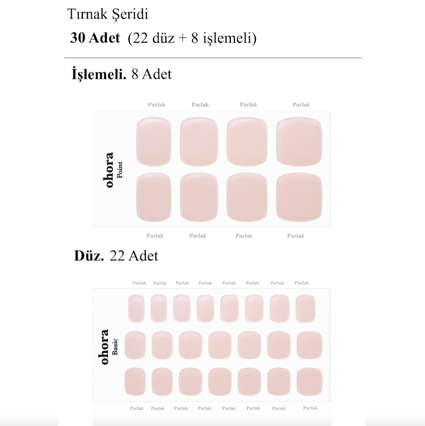 P Glassy Jel Tırnak 30 Adet, 2 Kullanım