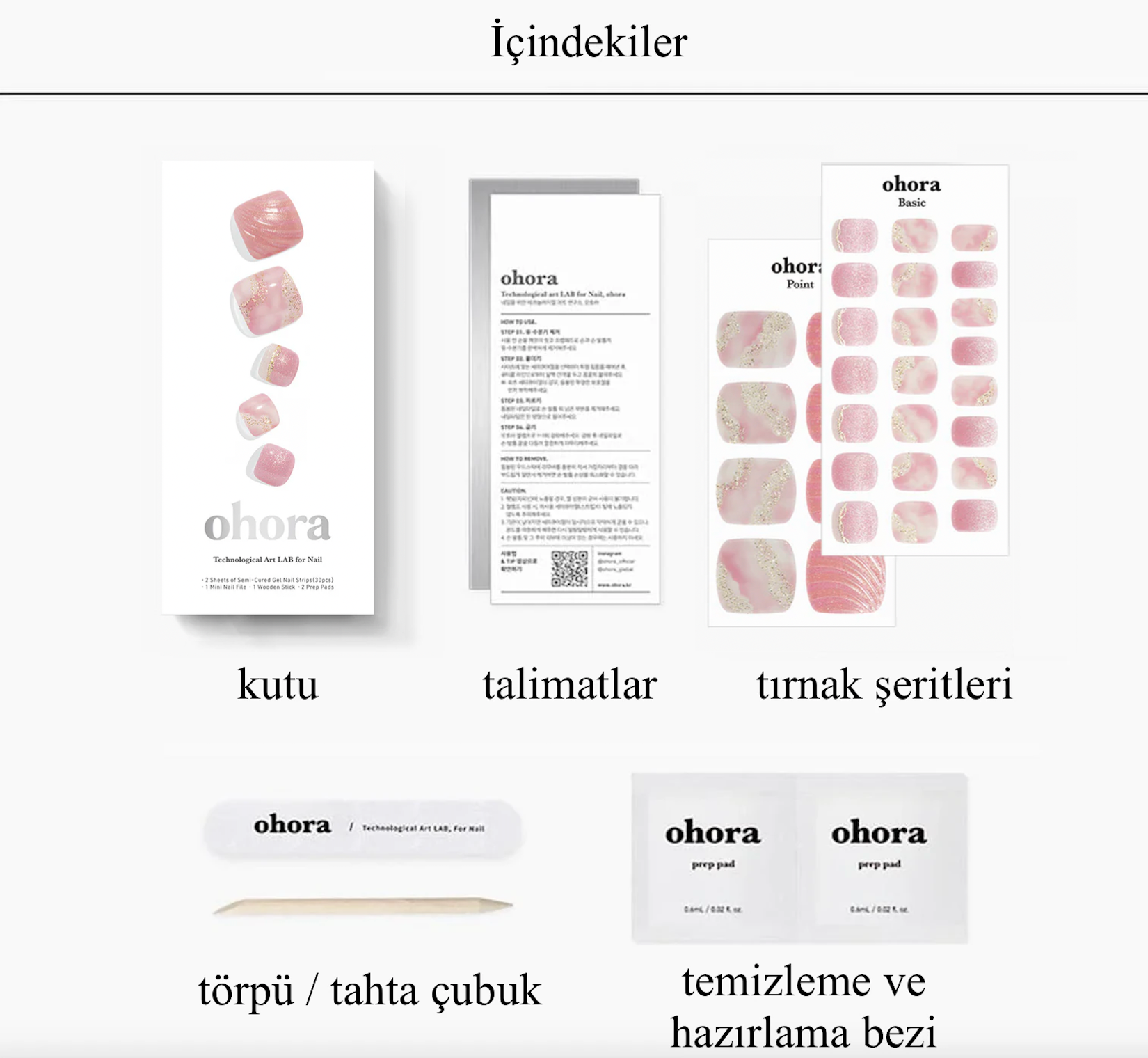 P Mermaid Dust Jel Tırnak 30 Adet, 2 Kullanım