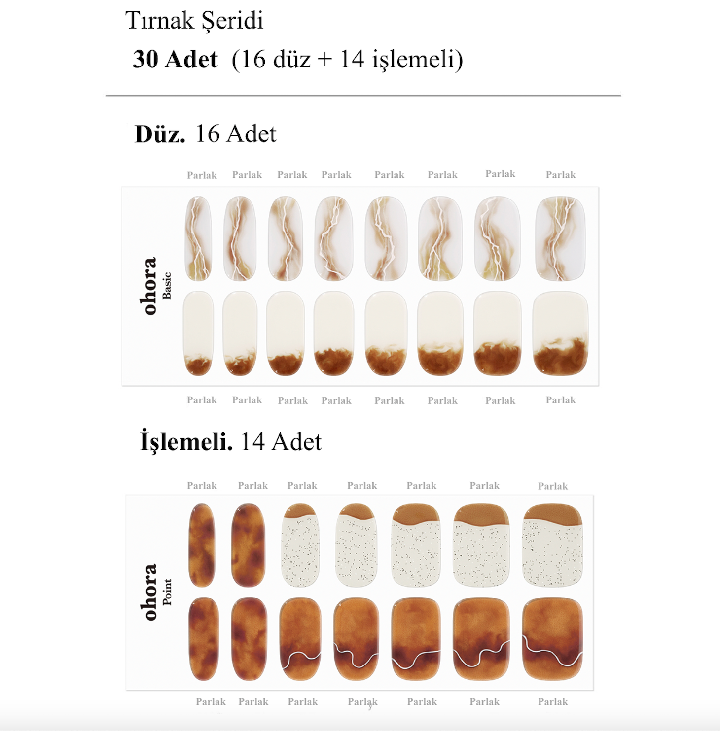 ohora 30 adet jel tırnak seti