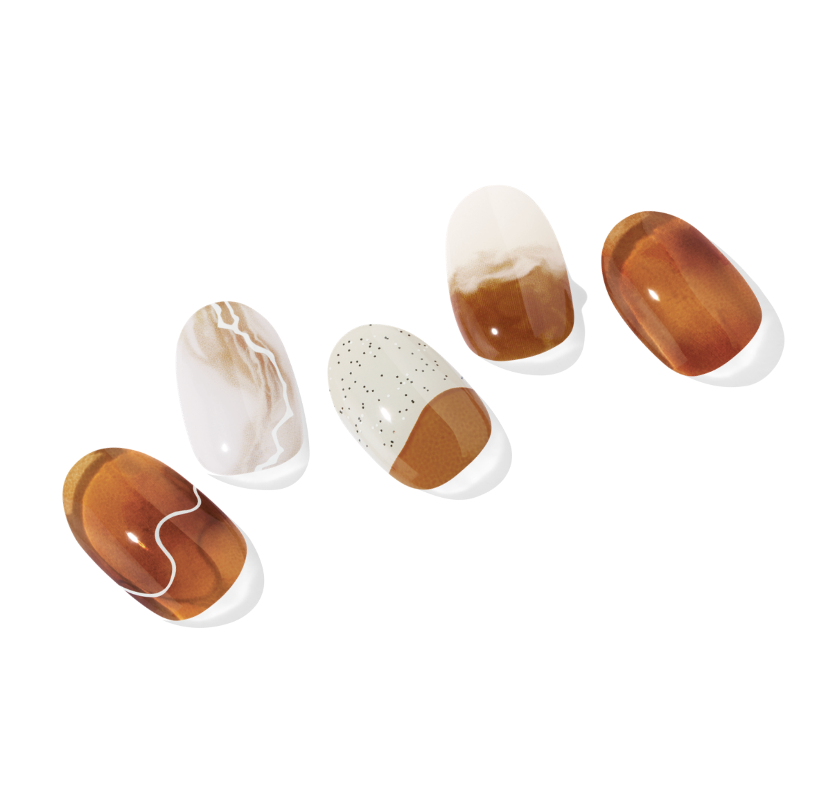 kahve tonlarında takma tırnaklar