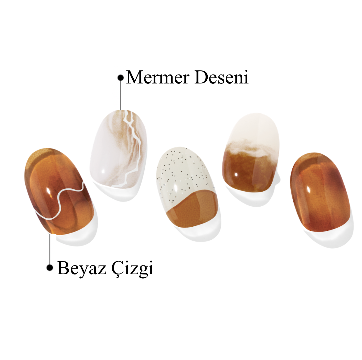 mermer desenli jel tırnak modelleri