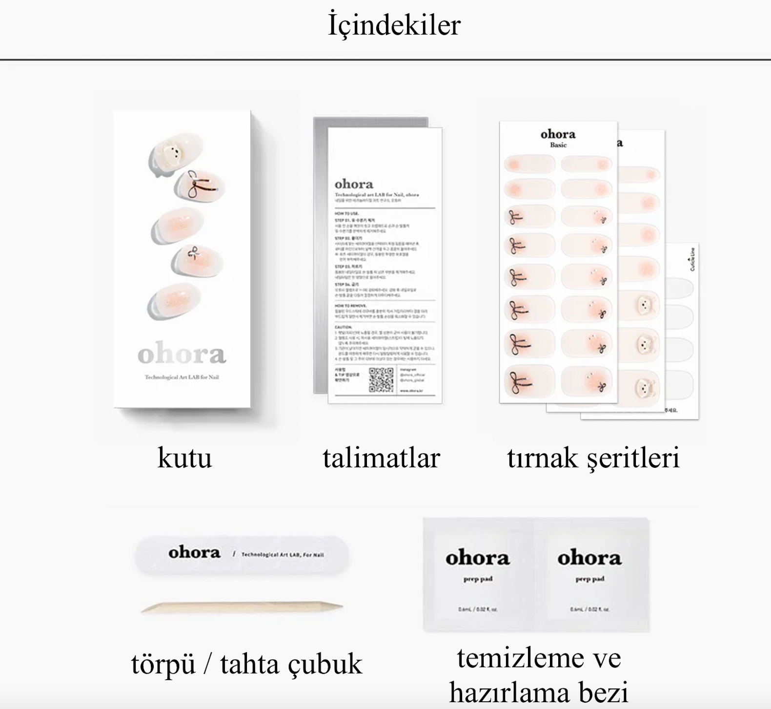 N Bear Up desenli jel takma tırnak seti