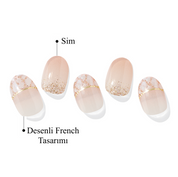 simli desenli french tırnaklar