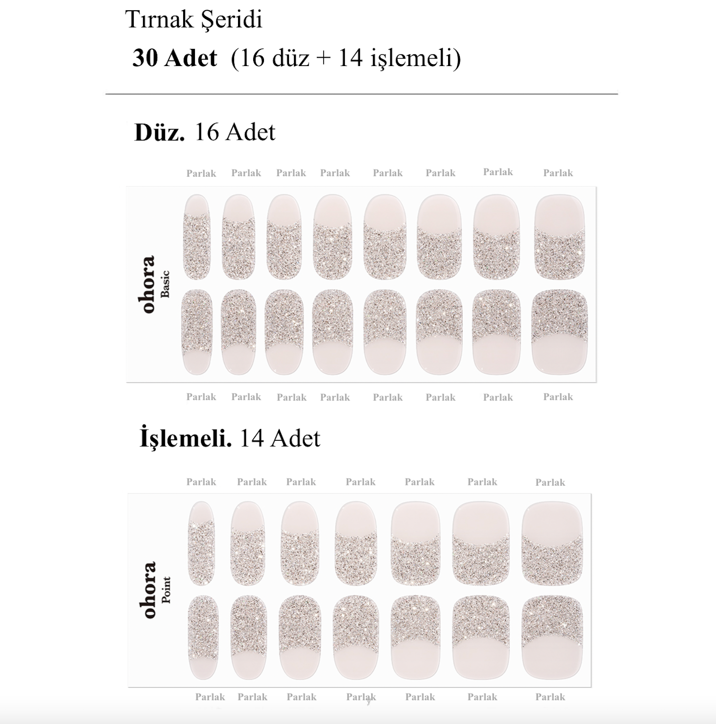 N Starlight French Jel Tırnak 30 Adet, 2 Kullanım