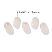 N Starlight French Jel Tırnak 30 Adet, 2 Kullanım