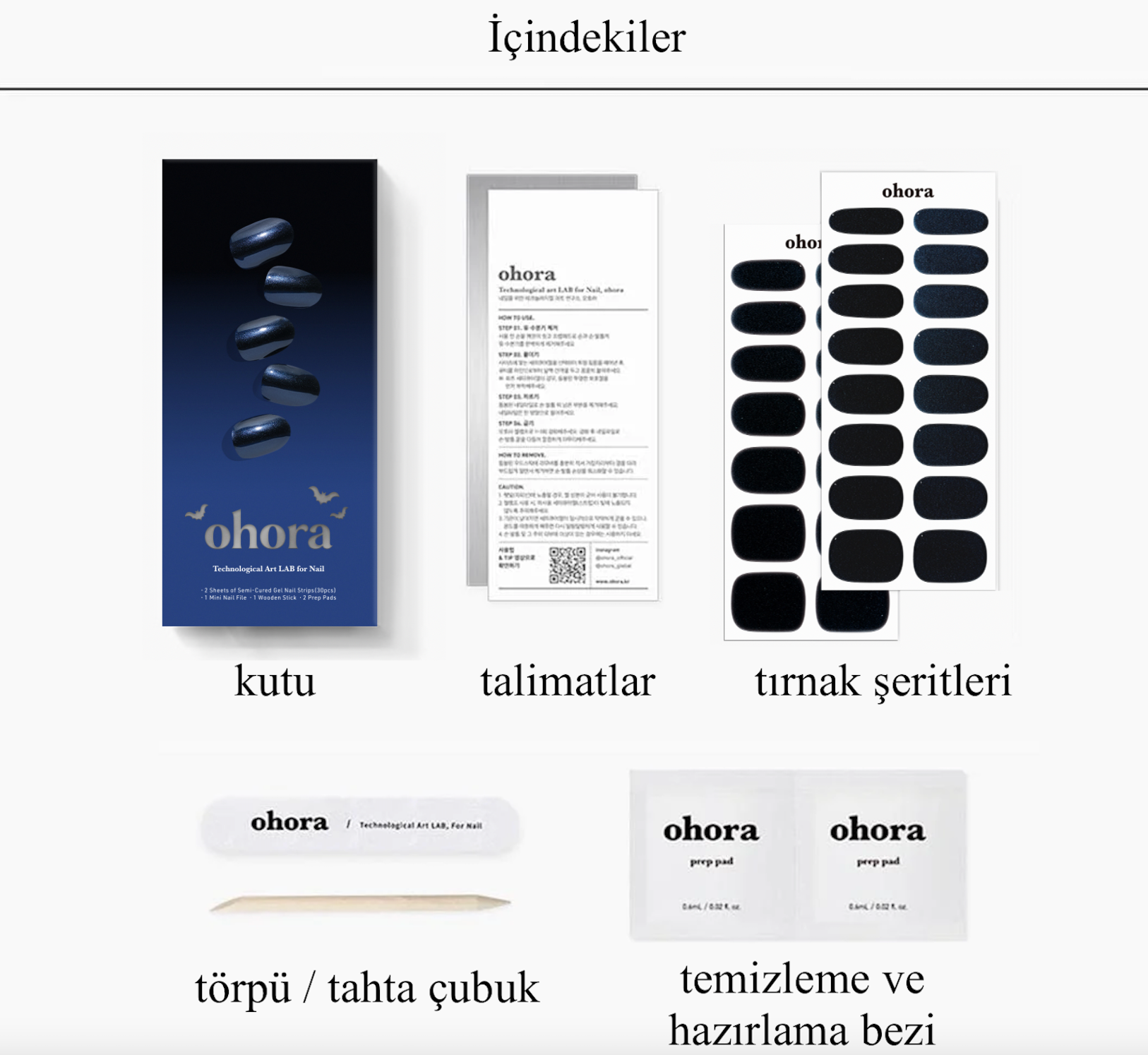 N Navy Chrome Jel Tırnak 30 Adet, 2 Kullanım