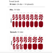 N Candycane Swirl Jel Tırnak 30 Adet, 2 Kullanım