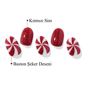 N Candycane Swirl Jel Tırnak 30 Adet, 2 Kullanım