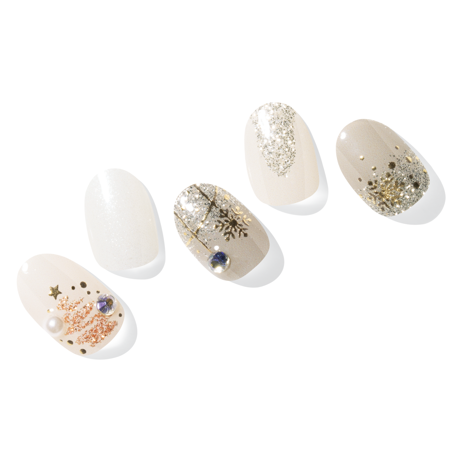 kış temalı simli takma tırnaklar