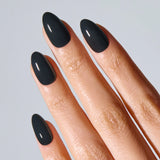 Classic Black Jel Takma Tırnak Orta Boy Oval 30 Adet