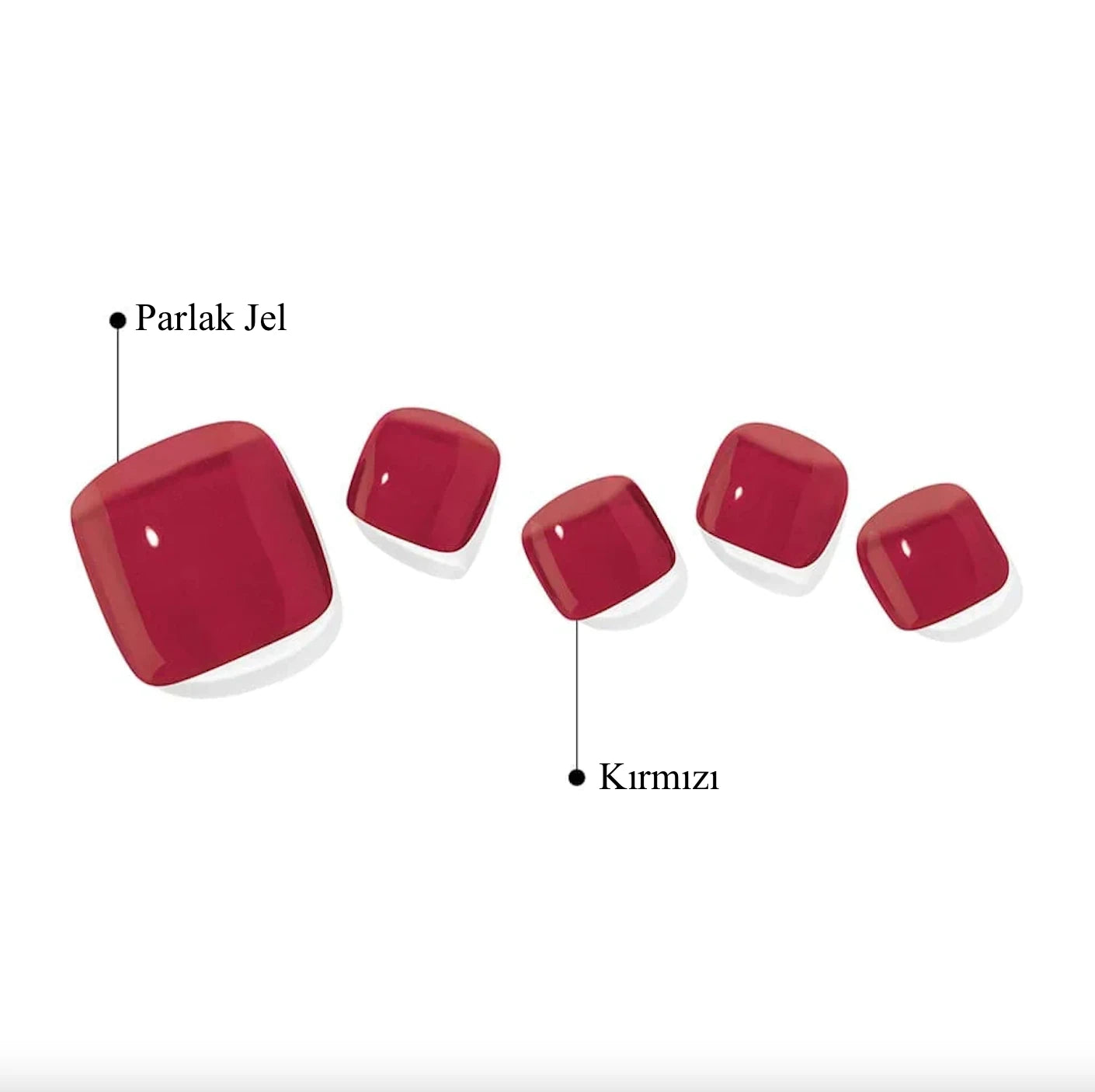 P Tint Burgundy Jel Tırnak 32 Adet, 2 Kullanım