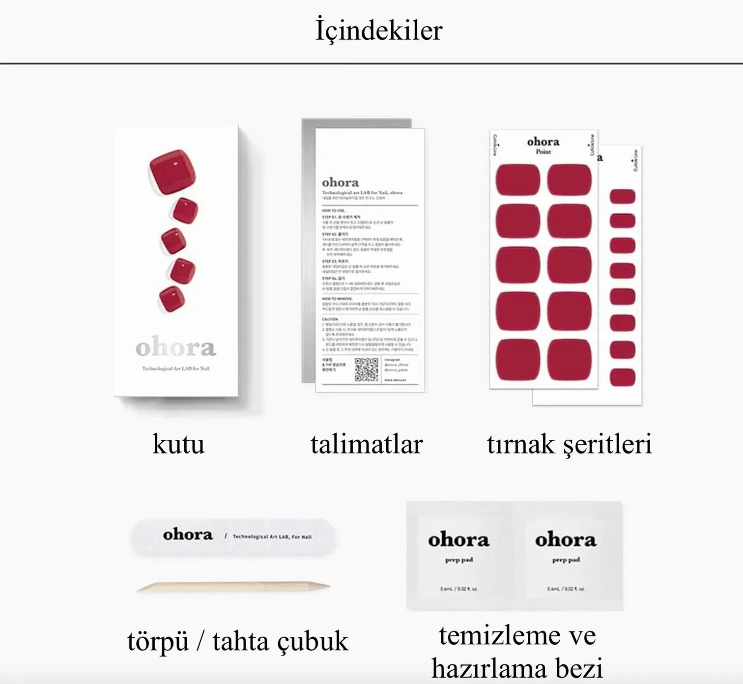 P Tint Burgundy Jel Tırnak 32 Adet, 2 Kullanım