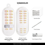 Lemon Chrome Jel Takma Tırnak Orta Boy Badem 30 Adet paket içeriği: 30 adet jel tırnak, 4 hazırlama bezi, oh! Primer ve tahta çubuk